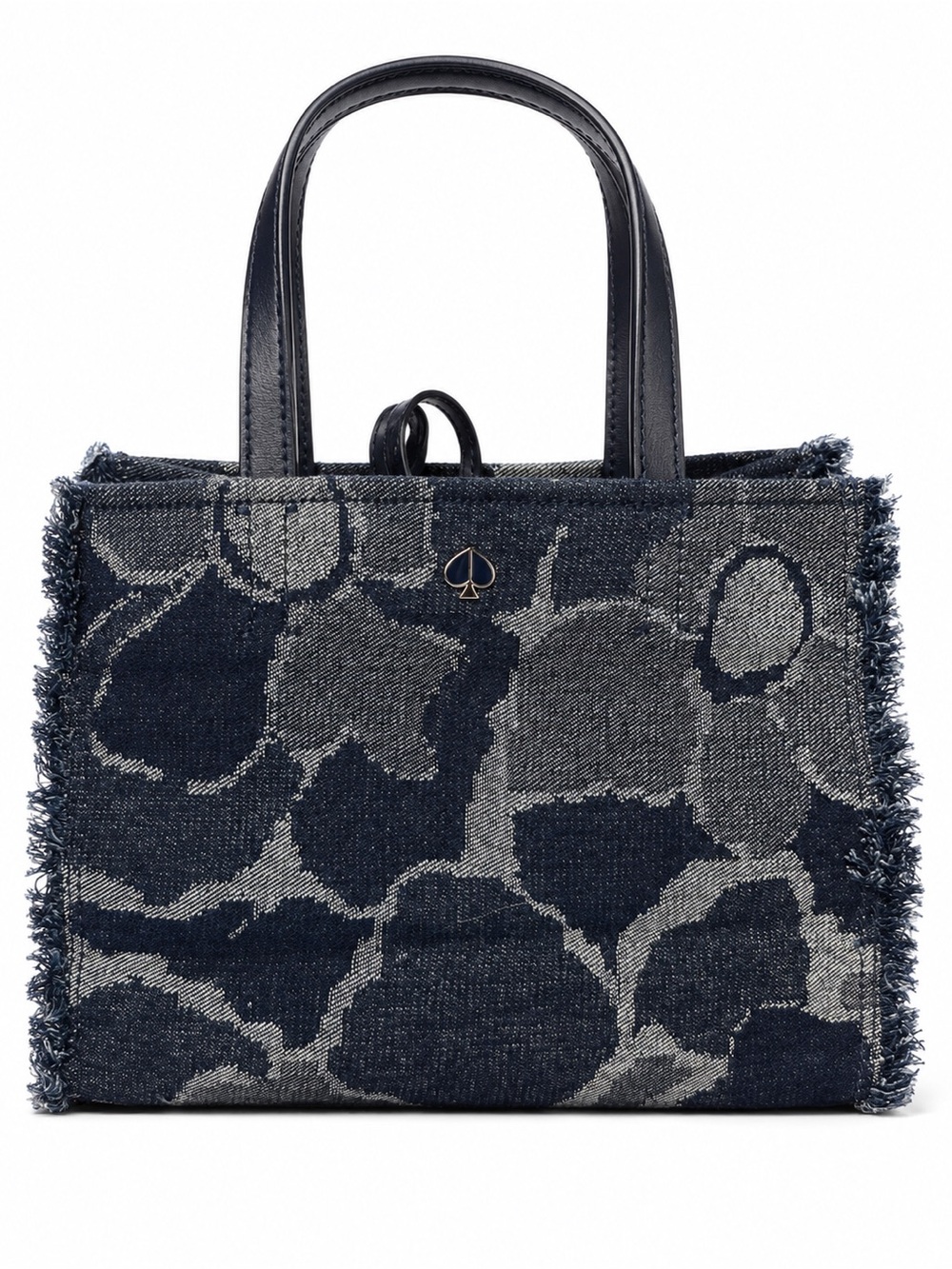 Kate Spade NWT Discontinued Denim Floral Jacquard Tote Bag Fringe